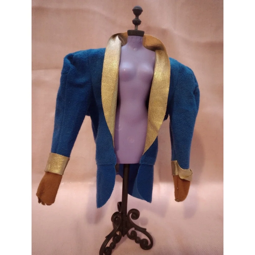 Disney Beauty & The Beast Prince Adam Blue Tailcoat Jacket Mattel 1992 Doll...